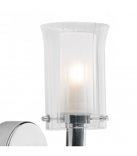 Bathroom Switched Single Wall Light Polished Chrome IP44