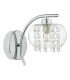Crystal Single Wall Light Polished Chrome & Glass