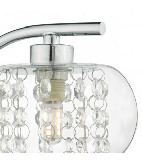 Crystal Single Wall Light Polished Chrome & Glass