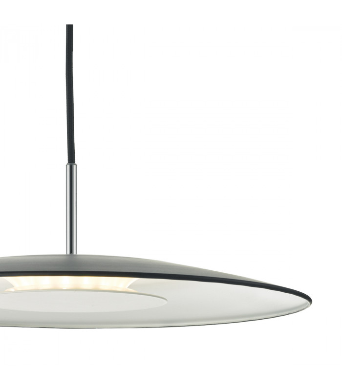Dome Pendant Light LED Black & Stainless Steel