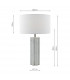 Table Lamp Stone with White Linen Round Drum Shade
