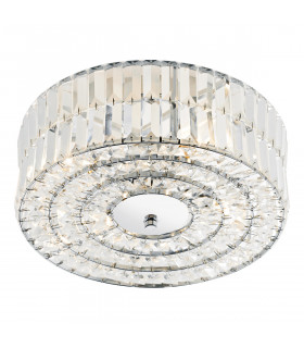 Crystal Semi Flush Ceiling Light Light Fitting Polished Chrome