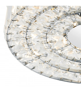 Crystal Semi Flush Ceiling Light Light Fitting Polished Chrome