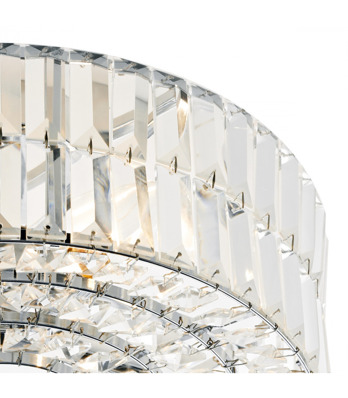 Crystal Semi Flush Ceiling Light Light Fitting Polished Chrome