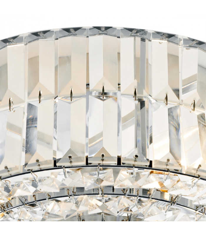 Crystal Semi Flush Ceiling Light Light Fitting Polished Chrome