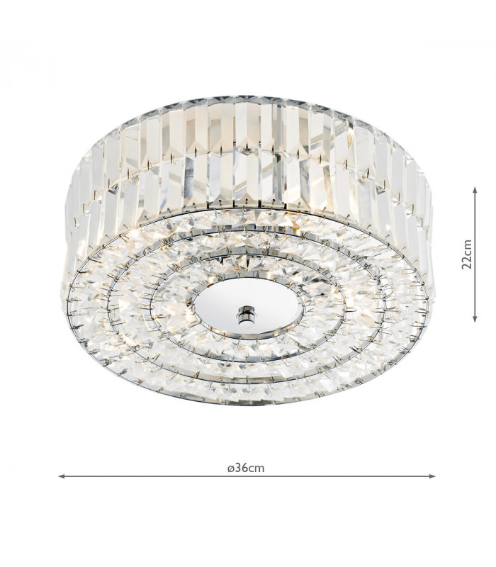 Crystal Semi Flush Ceiling Light Light Fitting Polished Chrome