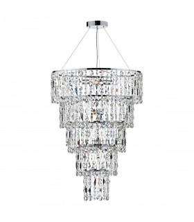 Round Crystal Pendant Light, 6x E14