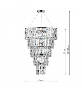 Round Crystal Pendant Light, 6x E14