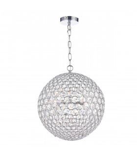 Spherical 35cm Pendant Light Polished Chrome, 5x G9