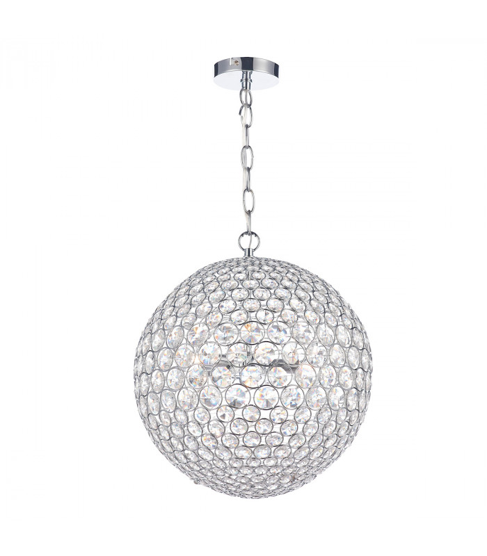 Spherical 35cm Pendant Light Polished Chrome, 5x G9