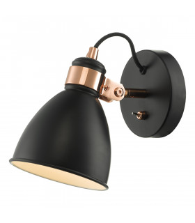 Single Spotlight Wall Light Black & Copper
