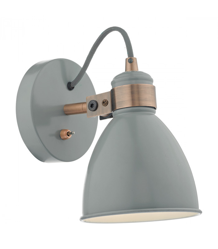 Single Spotlight Wall Light Grey & Copper
