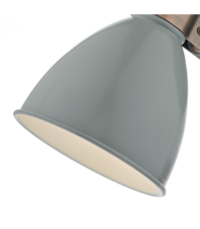 Single Spotlight Wall Light Grey & Copper