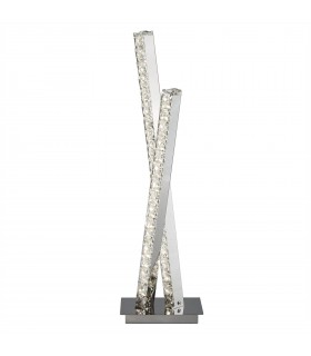 LED 2 Light Table Lamp Chrome with Crystal Glass - 1