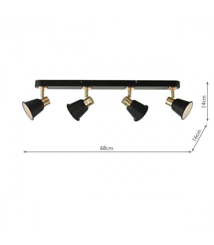 Spotlight Bar Black & Rose Gold, 4x GU10