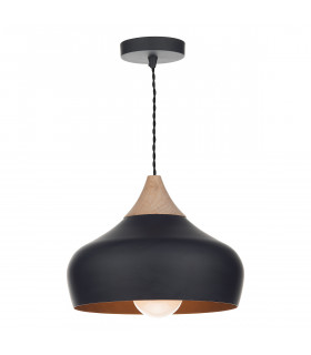 Dome Pendant Light Black, 1x E27