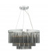 Cylindrical Pendant Light Polished Chrome & Smoked Glass, 5x G9