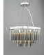 Cylindrical Pendant Light Polished Chrome & Smoked Glass, 5x G9