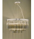 Cylindrical Pendant Light Polished Chrome & Smoked Glass, 5x G9
