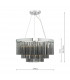 Cylindrical Pendant Light Polished Chrome & Smoked Glass, 5x G9