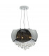 Pendant Light Smoked & Clear Glass, 5x G9