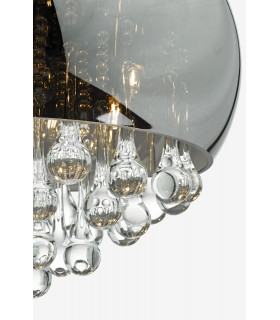 Pendant Light Smoked & Clear Glass, 5x G9