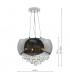 Pendant Light Smoked & Clear Glass, 5x G9