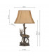 Deer Table Lamp in Aged Brass complete with Round Tapered Shade
