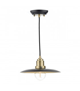 Dome Pendant Light Black, Antique Brass, 1x E27