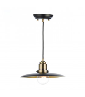 Dome Pendant Light Black, Antique Brass, 1x E27