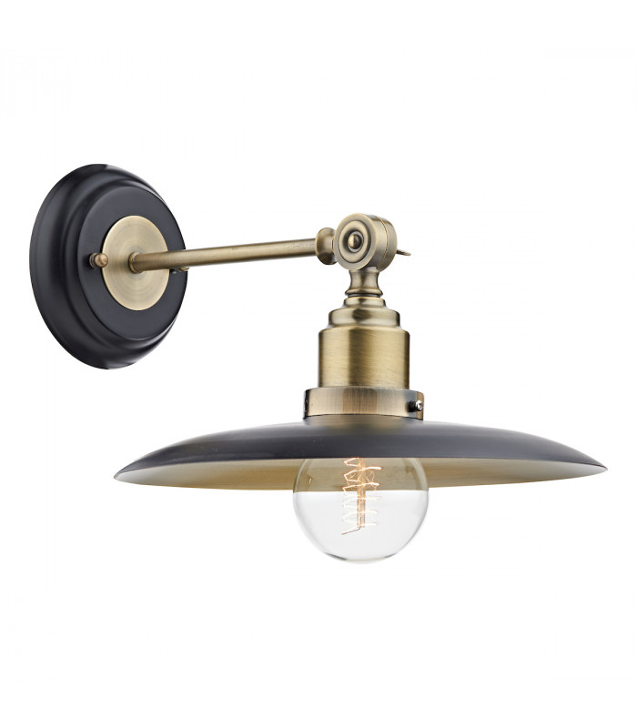 Dome Wall Light Black, Antique Brass, 1x E27