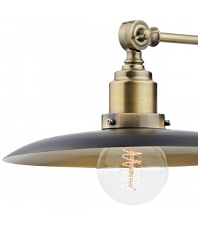 Dome Wall Light Black, Antique Brass, 1x E27