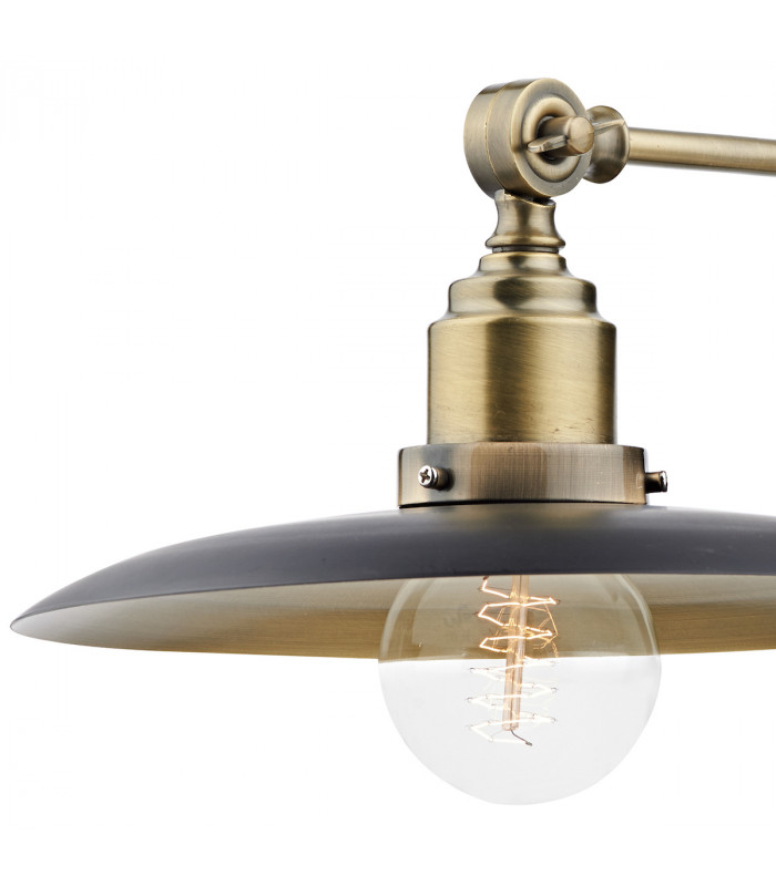Dome Wall Light Black, Antique Brass, 1x E27