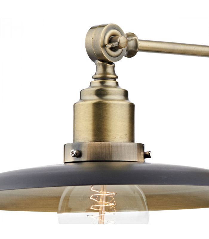 Dome Wall Light Black, Antique Brass, 1x E27