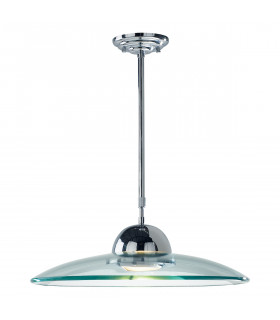 Dome Pendant Light Polished Chrome and Clear Glass