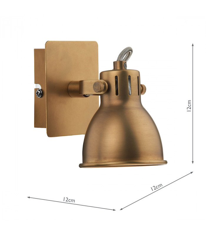 Dome Single Wall Light GU10 Natural Brass