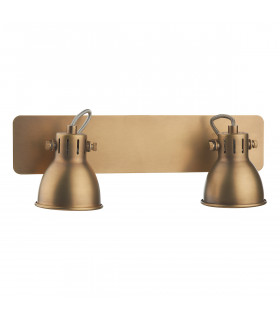 Twin Bar Spot Lamp GU10 Natural Brass, 2x GU10