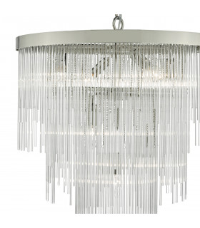 Pendant Light Polished Chrome & Clear Glass Rods, 7x E14