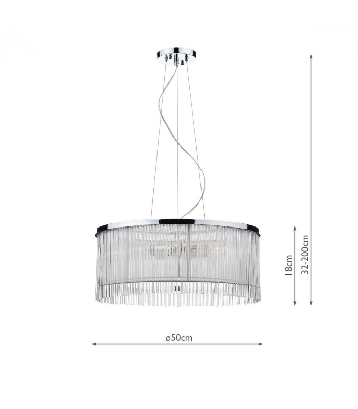 Cylindrical 50cm 3 Light Pendant Light White