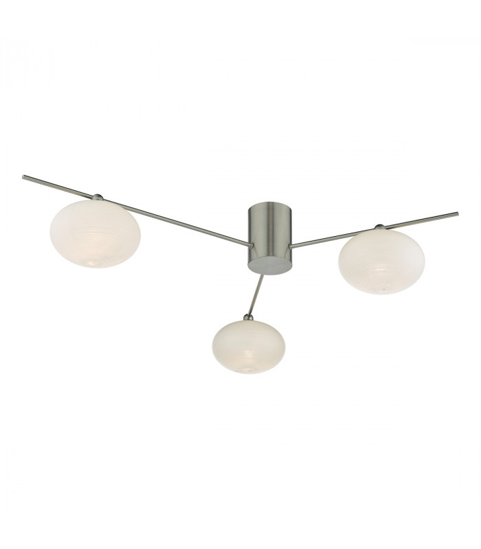 Semi Flush Ceiling Light Light Satin Nickel, 3x G9