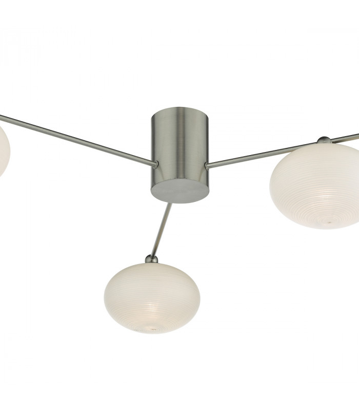 Semi Flush Ceiling Light Light Satin Nickel, 3x G9