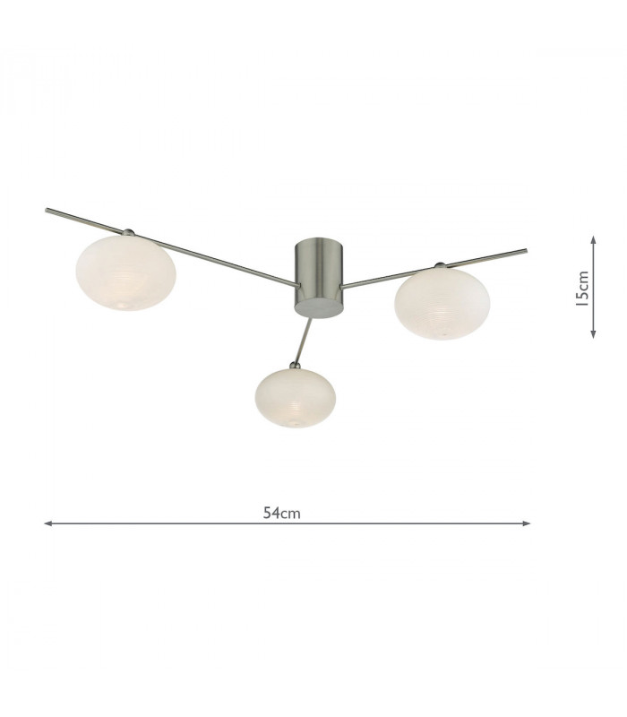 Semi Flush Ceiling Light Light Satin Nickel, 3x G9