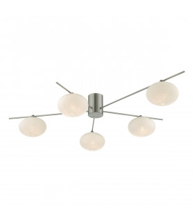 Semi Flush Ceiling Light Light Satin Nickel, 5x G9