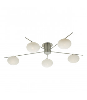 Semi Flush Ceiling Light Light Satin Nickel, 5x G9