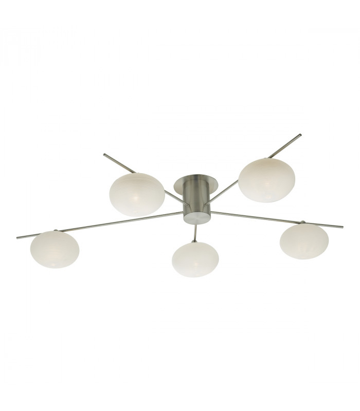 Semi Flush Ceiling Light Light Satin Nickel, 5x G9