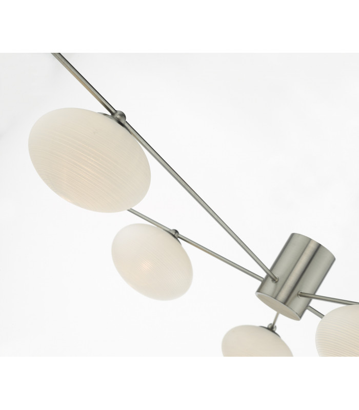 Semi Flush Ceiling Light Light Satin Nickel, 5x G9
