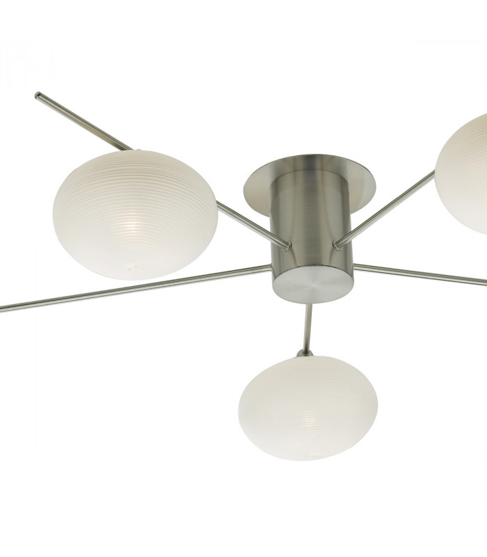 Semi Flush Ceiling Light Light Satin Nickel, 5x G9