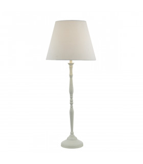 Table Lamp White complete with Round Tapered Shade