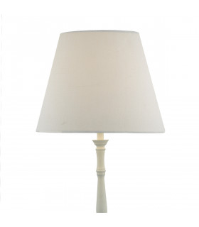 Table Lamp White complete with Round Tapered Shade