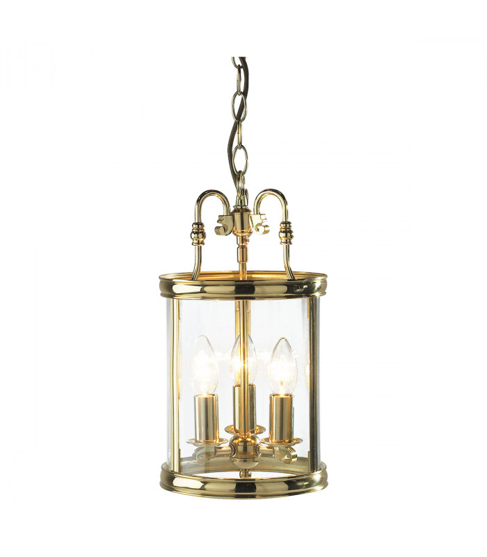 Lantern Circular Hall Dual Mount Polished Brass